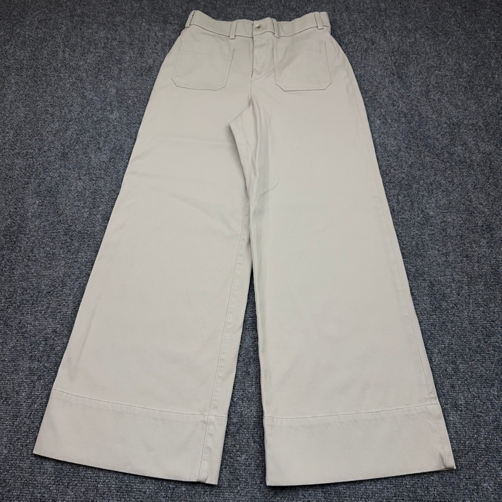 Spanx Stretch Twill Wide Leg Pants Women's Small Bone Patch Pockets 22379R